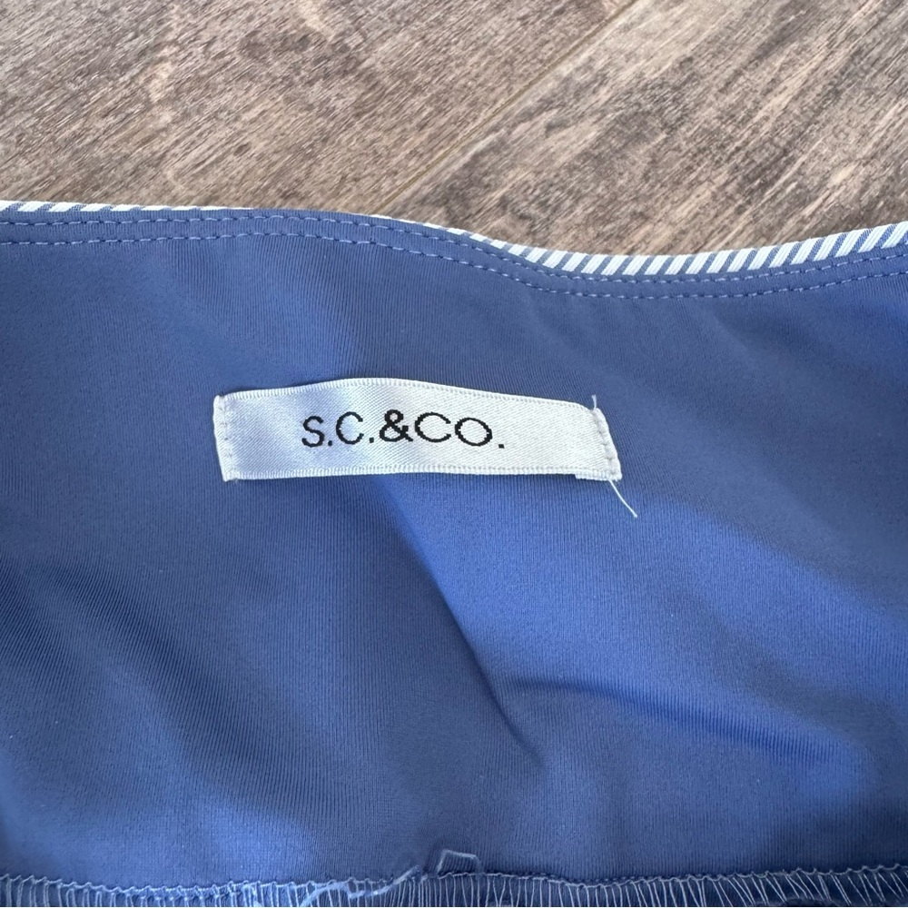 SC&CO Comfortable Stretch Double Wraparound Skort - Striped Blue & White - Picture 7 of 9